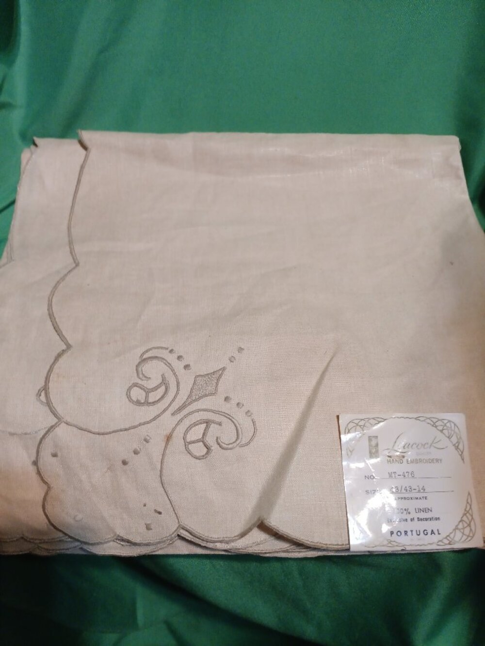 Linen Table Cloth..Size on Lable